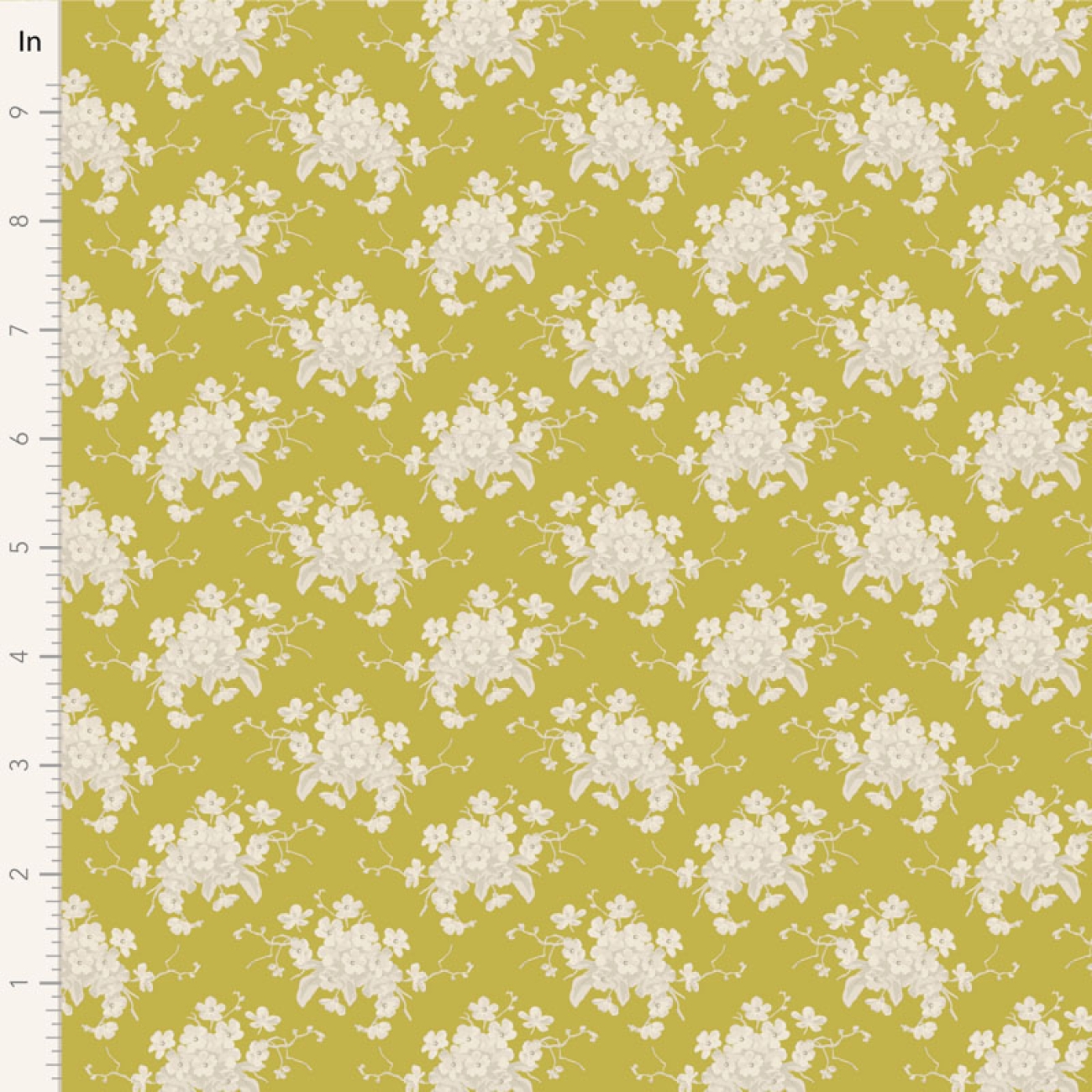 Tilda Patchwork Stoff Baumwolle - Sunday Brunch - White Flower Sour Yellow